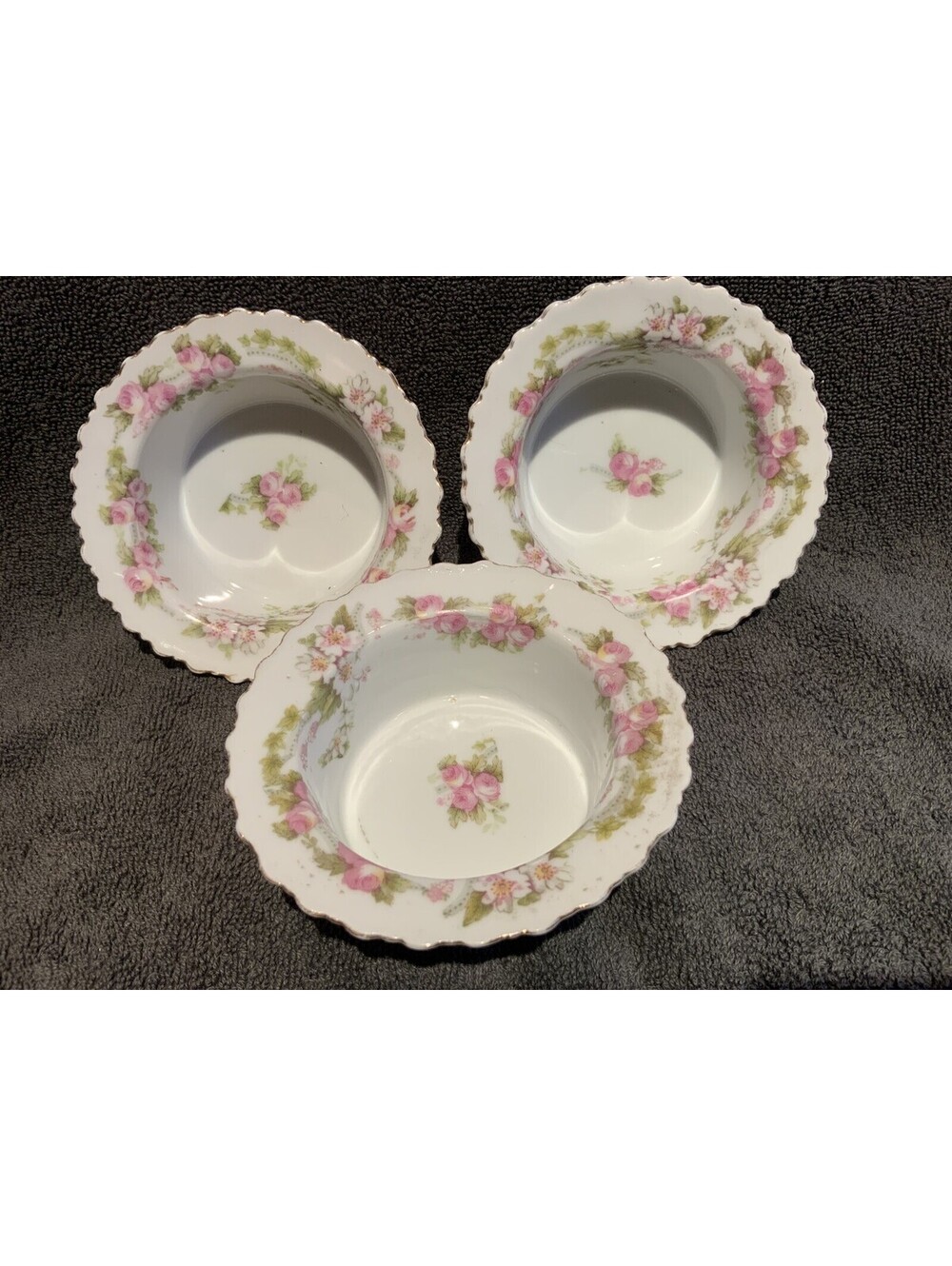 Antique 4.25”D x 1.5”H Queen Anna 4oz. Desert Bowls - Set Of Three